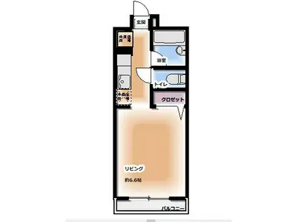 リビエール高幡(1K/1階)の間取り写真