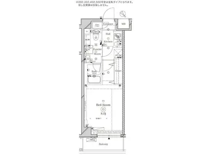 ラフィスタ押上(1K/4階)の間取り写真