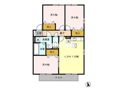 エーデルハイム(3LDK/2階)の間取り写真