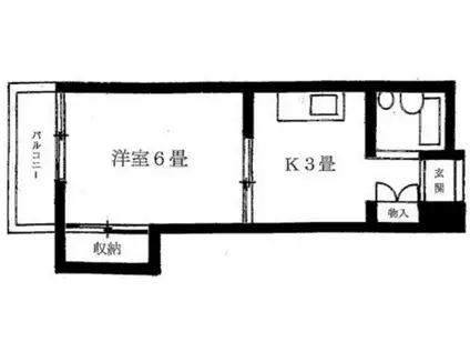 シティハイツ(1K/2階)の間取り写真