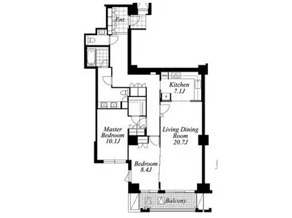 麻布第一マンションズ(2LDK/4階)の間取り写真
