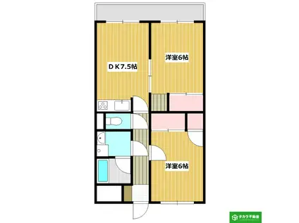 セゾン中島西(2DK/2階)の間取り写真