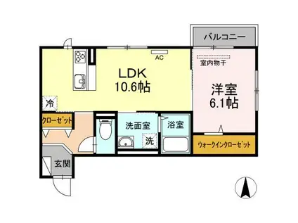 ルミエール(1LDK/2階)の間取り写真