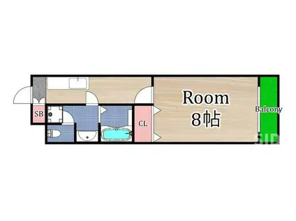 HSマンション(1K/3階)の間取り写真