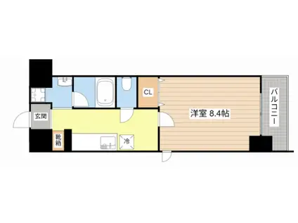 ジュモオネティ(1K/7階)の間取り写真