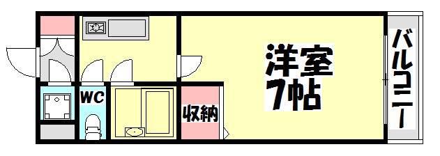 ディアフォーレスト(1K/3階)の間取り写真