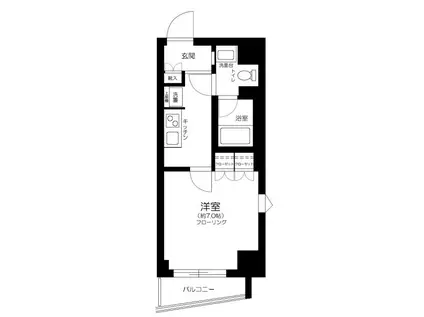 LIVE CASA 両国II(1K/2階)の間取り写真