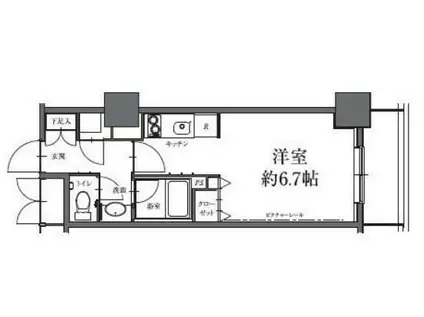 HF駒沢公園レジデンスタワー(ワンルーム/5階)の間取り写真