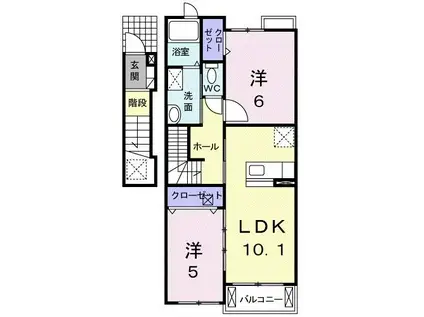 グレイスコート(2LDK/2階)の間取り写真