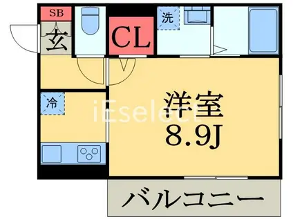エバー葛城(1K/1階)の間取り写真