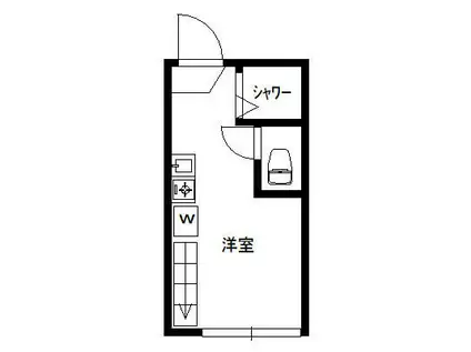 ロイヤルハウス(ワンルーム/2階)の間取り写真
