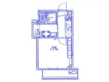 アクシーズ新都心(1K/2階)の間取り写真