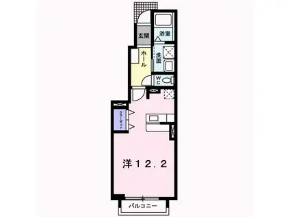アラモード八子II番館(ワンルーム/1階)の間取り写真
