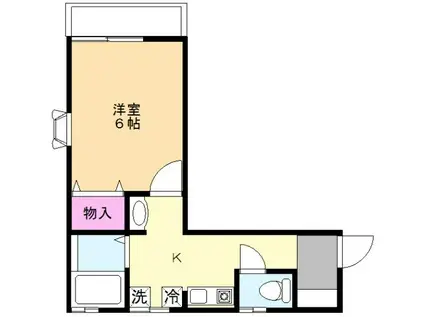 ヴィラ石橋(1K/1階)の間取り写真