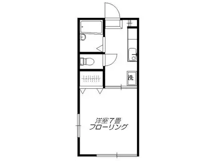 キャンポールメジロ(1K/1階)の間取り写真