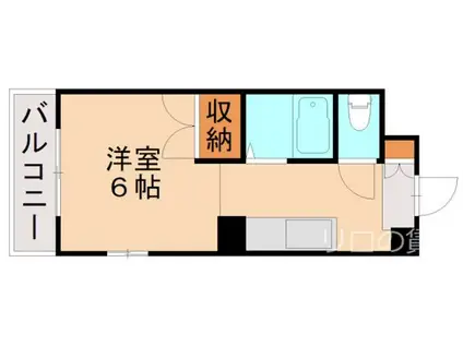 アール日の峯(1K/2階)の間取り写真