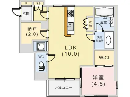 芦屋第一コーポラス(1LDK/3階)の間取り写真