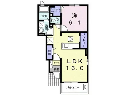 ブエナ ローザ(1LDK/1階)の間取り写真