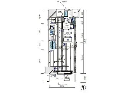メインステージ北千住V(1K/5階)の間取り写真