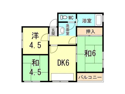 サンシャイン甲南(3DK/2階)の間取り写真