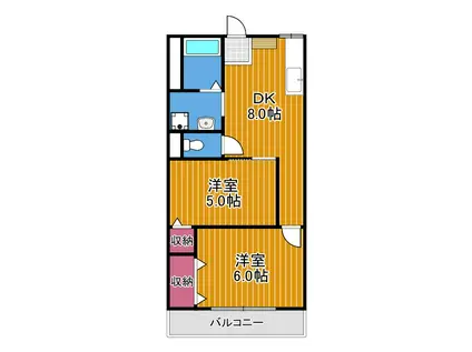 第二セイワコート(2DK/4階)の間取り写真