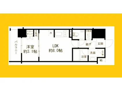 DUO STAGE横浜中央(2DK/8階)の間取り写真