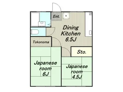 リバーハウス(2DK/1階)の間取り写真