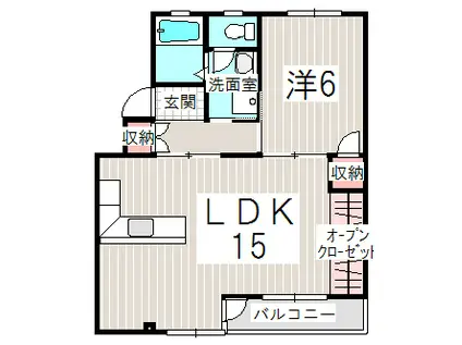 恵三コーポ(1LDK/2階)の間取り写真