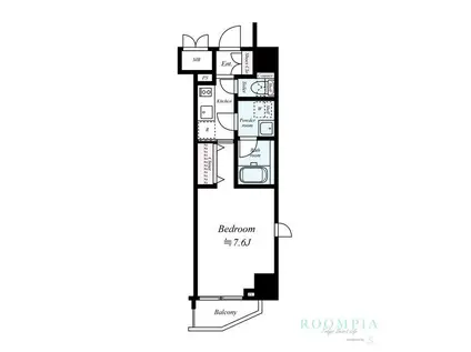 ZOOM南麻布(1K/5階)の間取り写真