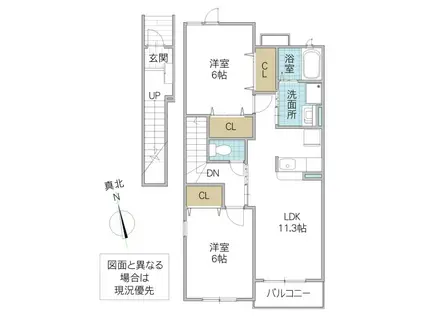 グラン・パパ B(2LDK/2階)の間取り写真