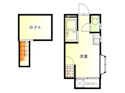 ハイムNAGAO(ワンルーム/2階)の間取り写真