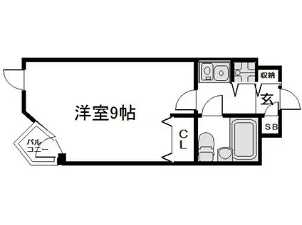 デトムワン東山レディース(1K/4階)の間取り写真