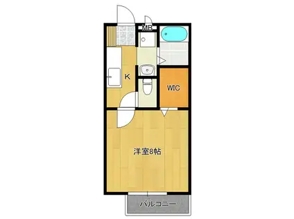 アローコート(1K/2階)の間取り写真