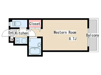 獅堀ハイツ(1K/3階)の間取り写真