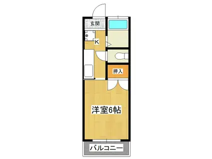 沼尻ハイツB棟(1K/1階)の間取り写真