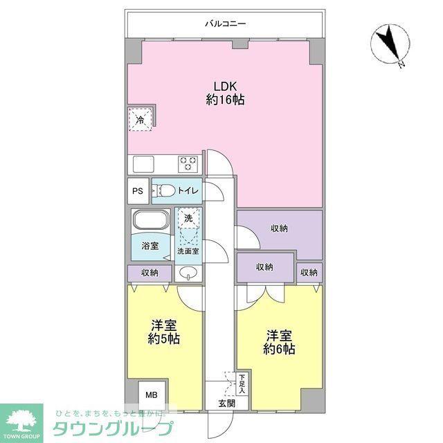 ラ・コスタ壱番館(2LDK/9階)の間取り写真