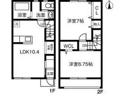 SANTANA A(2LDK/1階)の間取り写真