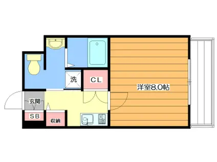 ヒルサイドハウス源(1K/3階)の間取り写真