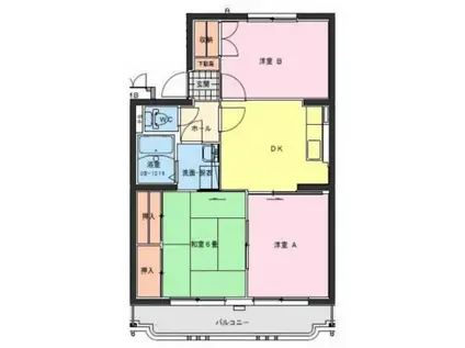 ジェネシス大島 A・B棟(3DK/2階)の間取り写真