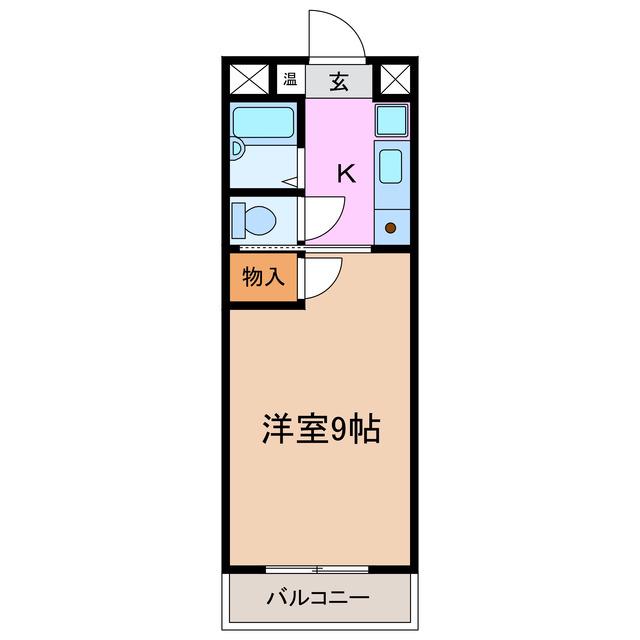 ヤングビレッジMAKI(1K/3階)の間取り写真