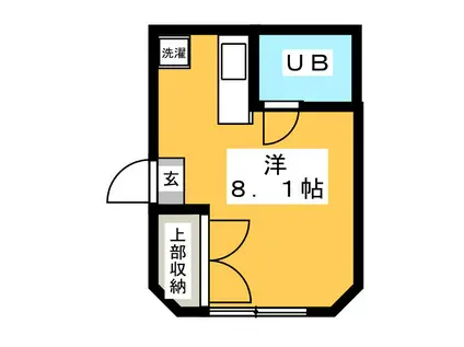 プランドール浜田(ワンルーム/1階)の間取り写真