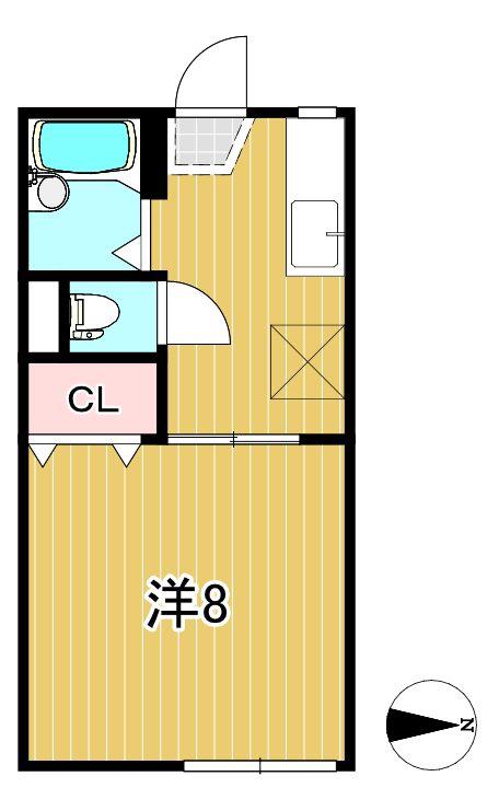 スターハイツB(1K/1階)の間取り写真
