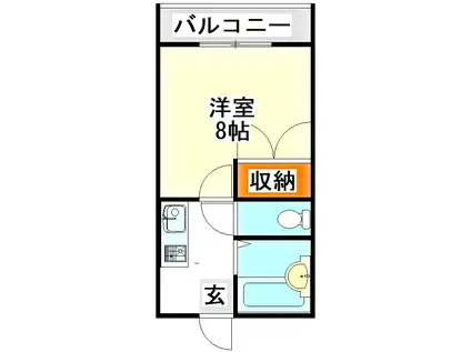 ニューリバー飯塚(1K/5階)の間取り写真