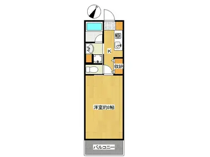 あい蘭道弐番館(1K/4階)の間取り写真