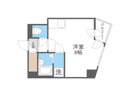 プライムパーク円山公園(ワンルーム/4階)の間取り写真