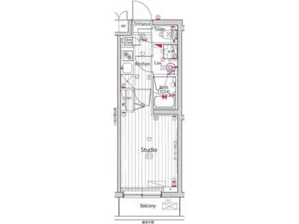 ガーラ・ヒルズ武蔵小山(1K/1階)の間取り写真