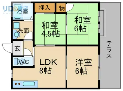 エルディムコスモ・・(3DK/2階)の間取り写真
