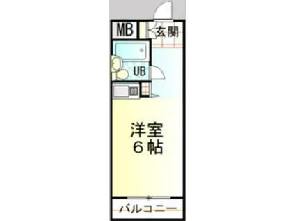 朝日プラザアクルス城東(ワンルーム/2階)の間取り写真