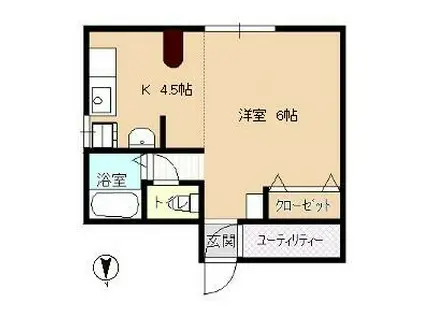コーポABE IV(1K/1階)の間取り写真