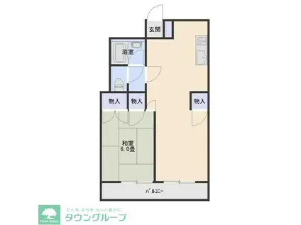 ハーヴェスト石橋(1LDK/4階)の間取り写真